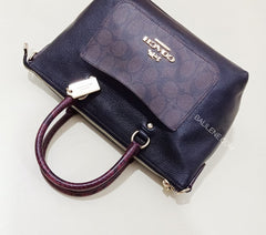 Coach F34281 Mini Emma Satchel Signature Colorblock Brown Black