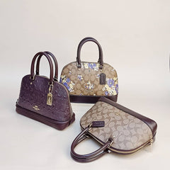 Coach F31977 Mini Sierra Satchel In Signature Canvas Khaki Oxblood