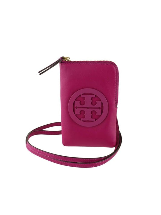 Tory Burch 52863 Charlie Cross Body Mini Phone Case Leather Handbag Party Fuschia