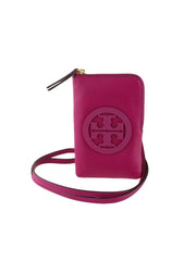 Tory Burch 52863 Charlie Cross Body Mini Phone Case Leather Handbag Party Fuschia