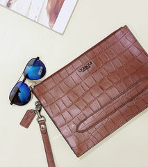 Coach F73151 Structured Pouch Croco Embosed Saddle
