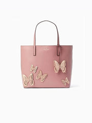 Kate Spade WKRU5698 New York All The Buzz Butterfly Little Len Tote in Dusty Peony