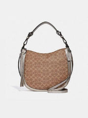 Coach 40616 Signature Metallic Exotics Sutton Tan Platinum