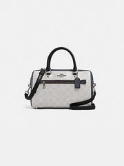 Coach 91071 Coach Signature Rowan Satchel Chalk Multi