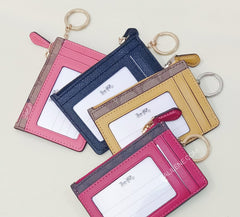 Coach F16107 Signature PVC Mini ID Case Skinny Khaki Flax