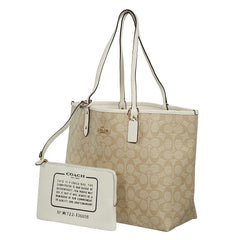 Coach F36658 Reversible City Tote In Signature Light Khaki Chalk