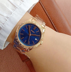 Fossil  BQ3563 Adalyn Three Hand Rose Gold Tone Stainless Steel Watch