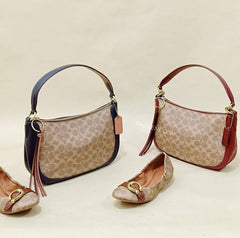 Coach 69593 Handbag Sutton Tan Ink Light Peach