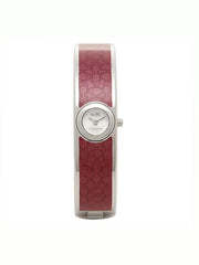 Coach 14502621 Women Scout Stainless Steel Red Cerise Silver Watch Bangle