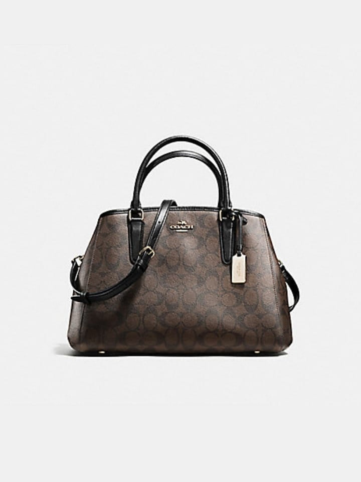 Coach F58310 Small Margot Carryall Signature Brown Black – Balilene