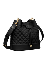 Aigner 136020 50 Quilted Hobo Bag Black