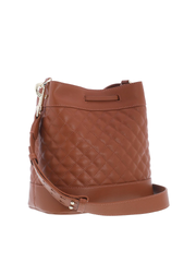 Aigner 136020 50 Quilted Hobo Bag Cognac Brown