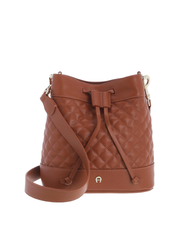 Aigner 136020 50 Quilted Hobo Bag Cognac Brown