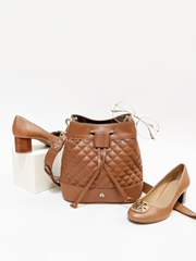 Aigner 136020 50 Quilted Hobo Bag Cognac Brown