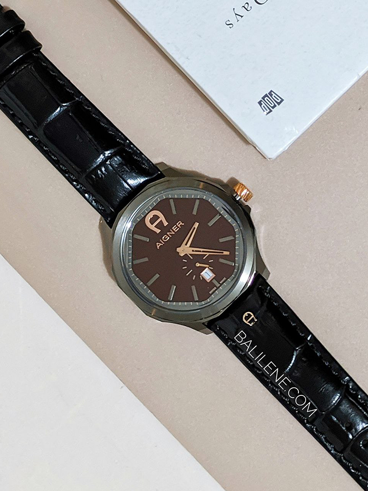 Aigner-A110101-Sorrento-Red-Dial-Leather-Strap-Watch-Balilene-detail-depan