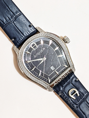 Aigner Bergamo A137101 Navy Dial Leather Strap Watch