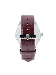 Aigner Bergamo A137102 White Dial Leather Strap Watch