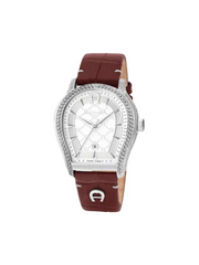 Aigner Bergamo A137102 White Dial Leather Strap Watch