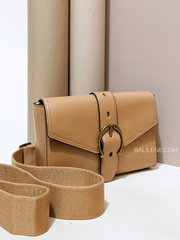 Aigner Etienne Mia Flap Crossbody Bag Biscuits