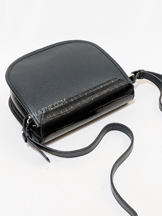 Aigner Pina Croco Crossbody Black