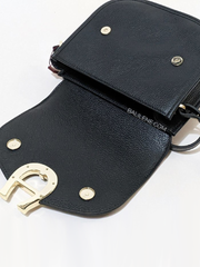 Aigner Pina Croco Crossbody Black