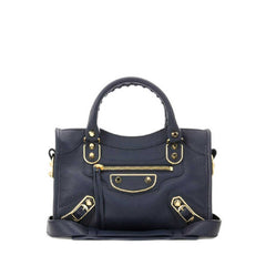 Balenciaga Classic Metallic Edge Mini City Bleu Nuit