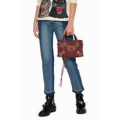 Balenciaga Classic Metallic Edge Mini City Bordeaux