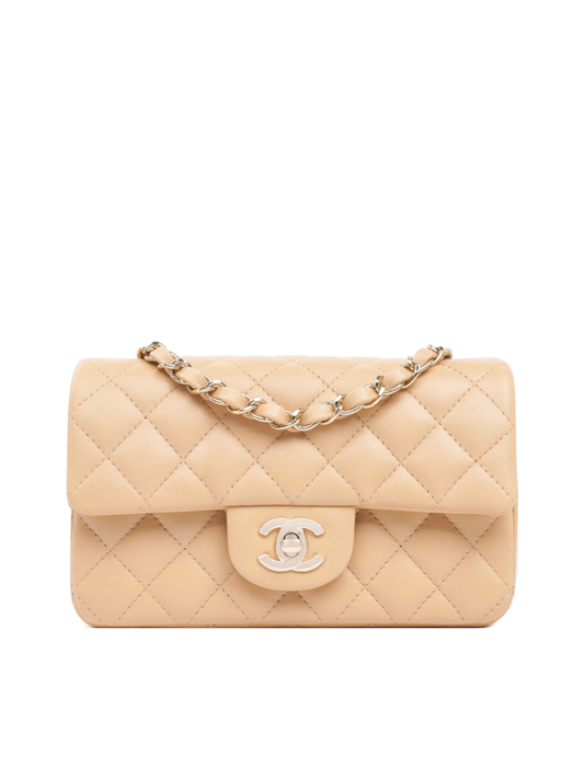 Chanel Mini Rectangular Lambskin Light Beige