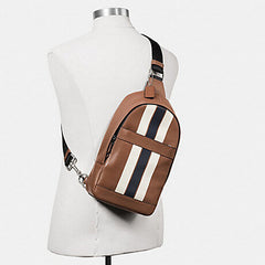 Coach F72226 Charles Pack Varsity Leather Saddle Midnight