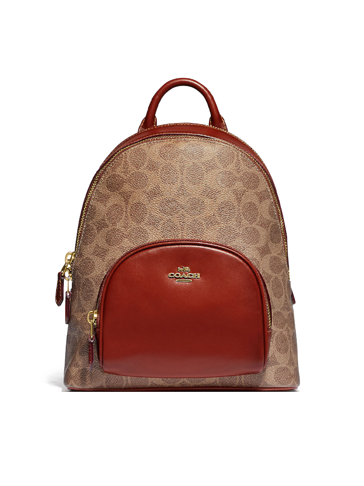 Coach-1029-Carrie-Backpack-23-In-Signature-Canvas-Tan-Rust-Balilene-depan