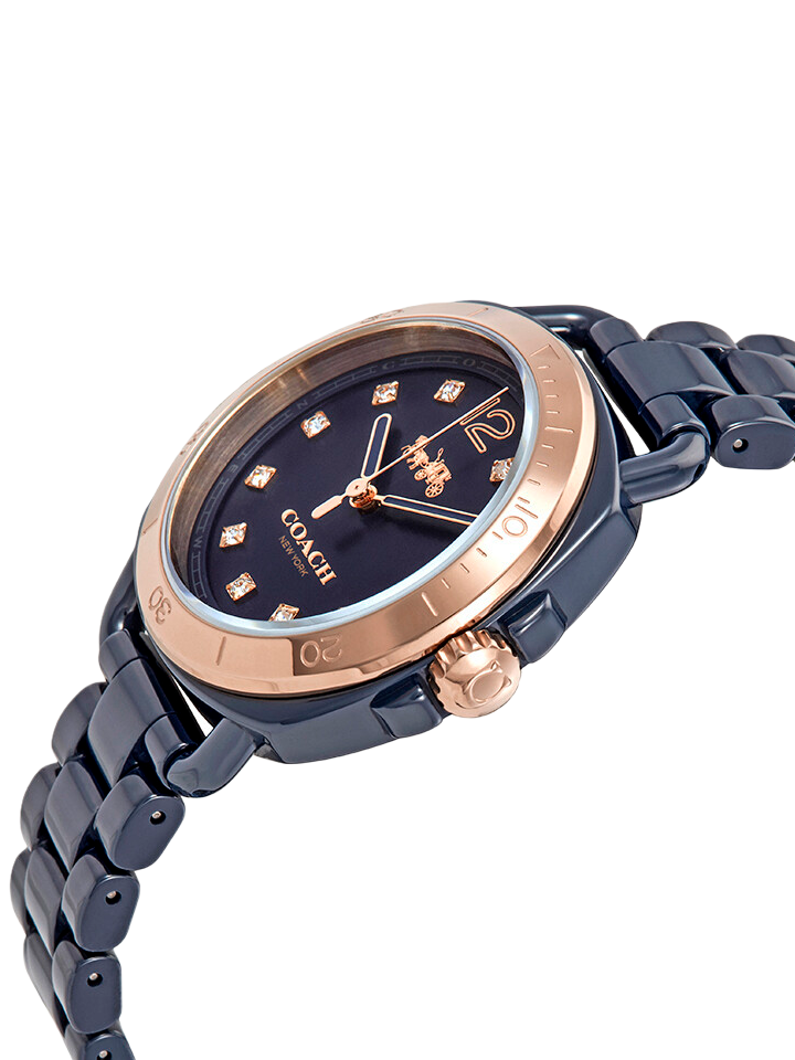 Coach Tatum Navy Ceramic Strap Watch Balilene