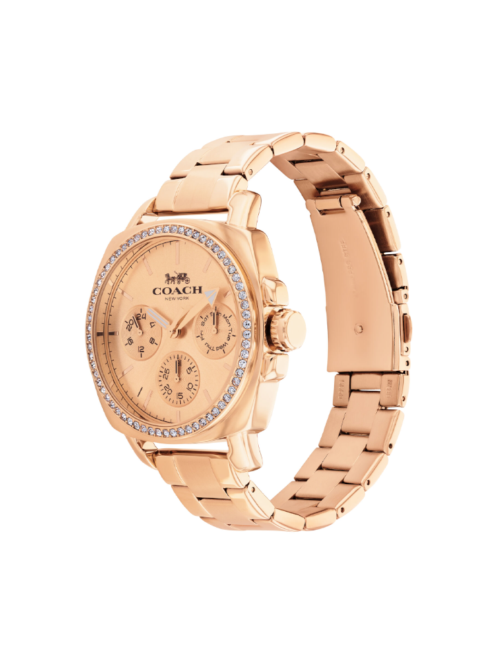 Coach 14503131 Boyfriend Multi Function Rose Gold Tone Glitz Watch Balilene