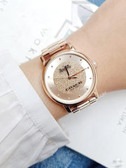 Coach 14503492 Classic Womens Rose Gold-Tone Stainless Steel Watch