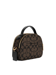 Coach 1591 Serena Satchel In Signature Canvas Brown Black