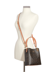 Coach Small Town Bucket Bag In Signature Canvas Shell Pink