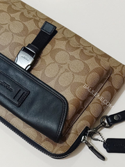 Coach 2811 Ranger Pouch In Signature Canvas Gunmetal/Tan Black