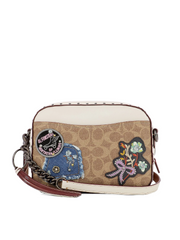 Coach 30245 Camera Bag Patches In Signature Tan Chalk