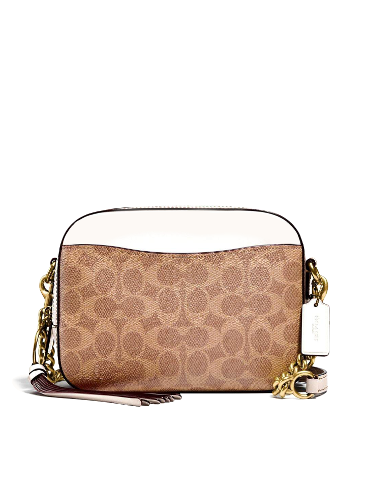 Coach-31208-Camera-Bag-In-Signature-Canvas-Crossbody-Tan-Chalk-Balilene-depan