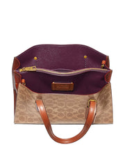 Coach Charlie Carryall 28 In Signature Canvas Tan Rust