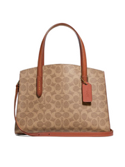 Coach-32749-Charlie-Charryal-28-Signature-Canvas-Tan-Rust-Balilene-depan