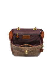 Coach Parker Convertible Backpack In Signature Canvas Tan Rust