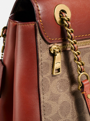 Coach Parker Convertible Backpack In Signature Canvas Tan Rust