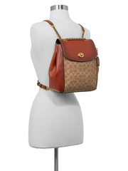 Coach Parker Convertible Backpack In Signature Canvas Tan Rust