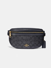Coach 39937 Belt Canvas Signature Charcoal Midnight Navy