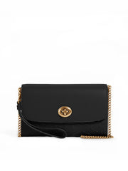 Coach 4126 Signature Deboss Chain Crossbody Black