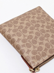 Coach Kitt Messenger Crossbody In Colorblock Signature Canvas Tan Rust