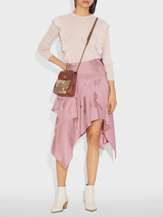 Coach 53087 Parker Convertible Backpack 16 In Signature Canvas With Prairie Floral Print Tan Rust Bow