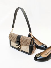 Coach 5509 Georgie Shoulder Bag In Blocked Signature Canvas Khaki/Black