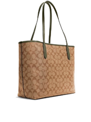 Coach City Tote In Signature Canvas Khaki/Surplus