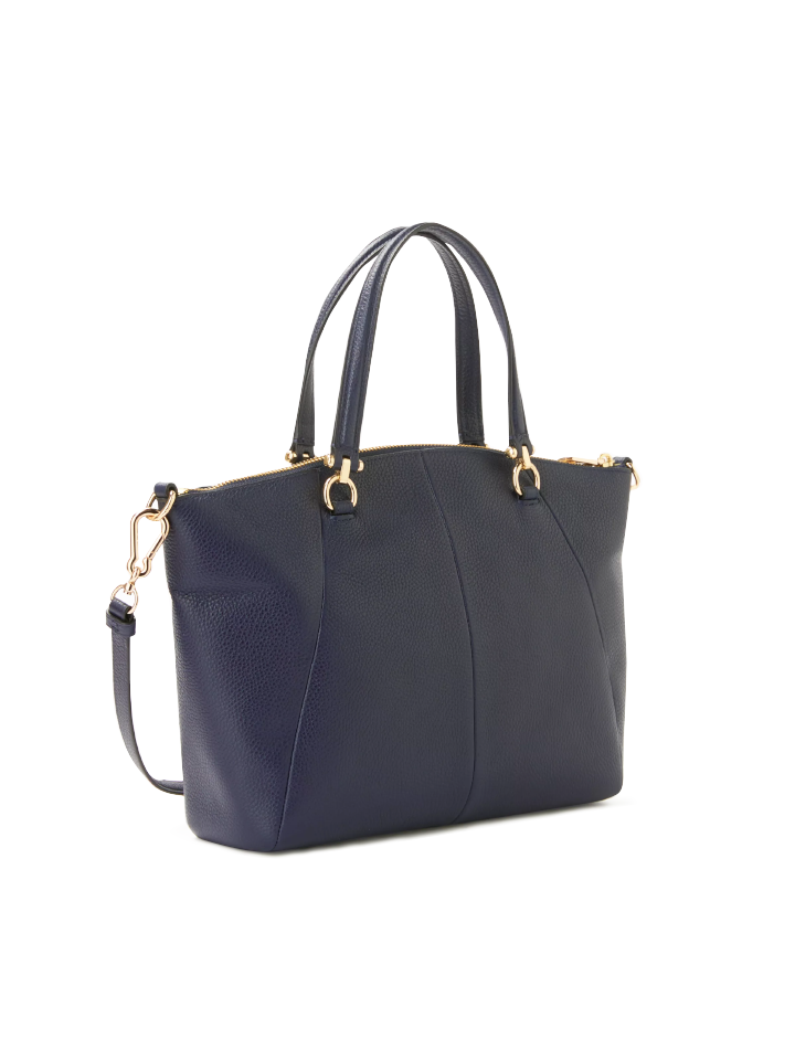 Coach 58874 Prairie Pebble Leather Satchel Bag Navy